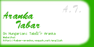 aranka tabar business card